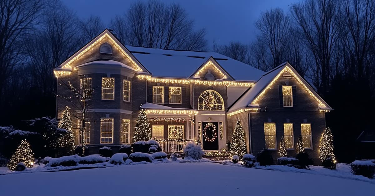 house lit up for Christmas, concept of Unveil the Magic: Christmas Light Installation for Your Home